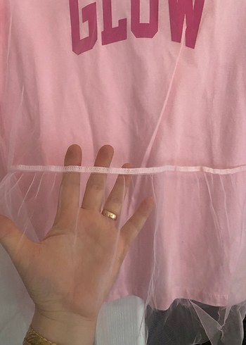 Pembe Parlak Baskılı Kız Çocuk Uzun Kollu Tişört - Görsel 2