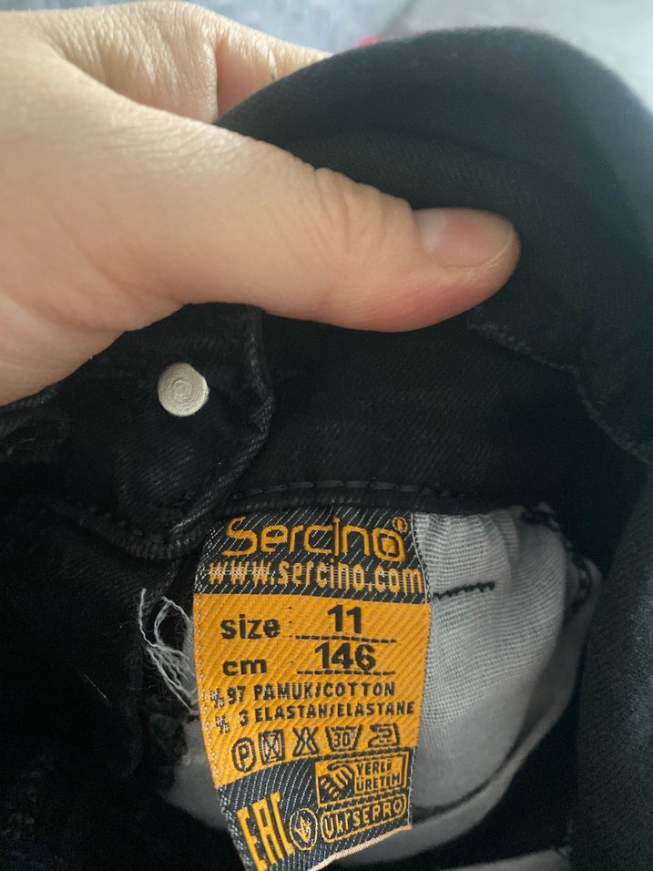 Düğmeli Siyah Kadın Denim Salopet - Görsel 3