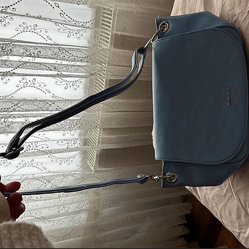 Beden turkuaz Renk Nine west mavi kadın askılı çanta