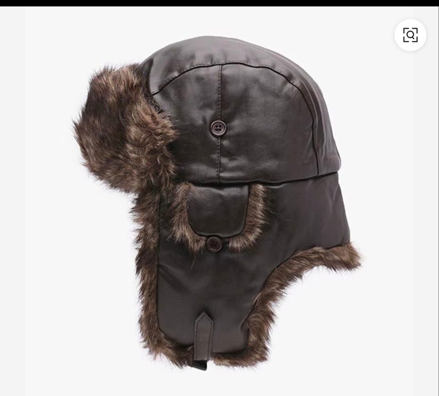 Kahverengi Kürklü Deri Kadın Biker Şapka - Görsel 2