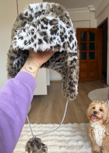 Leopar kürklü şapka - Görsel 2