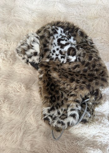 Leopar kürklü şapka - Görsel 7