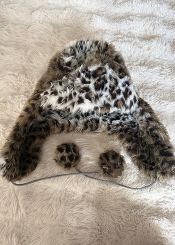Leopar kürklü şapka - Görsel 3