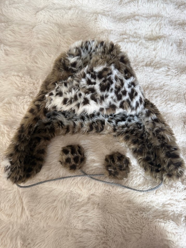 Leopar kürklü şapka - Görsel 3
