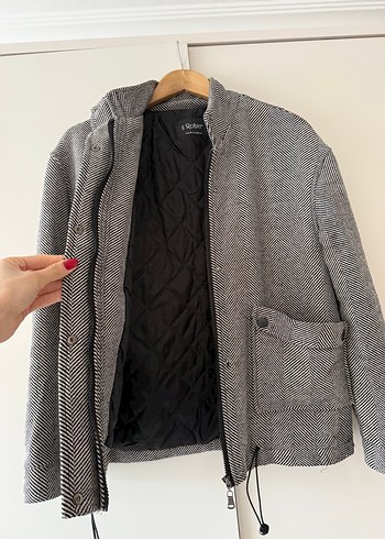 Siyah Astarlı Cepli Kaşe Mont - Görsel 2