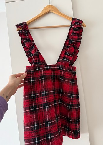 Ekoseli Desenli Salopet Etek - Görsel 3