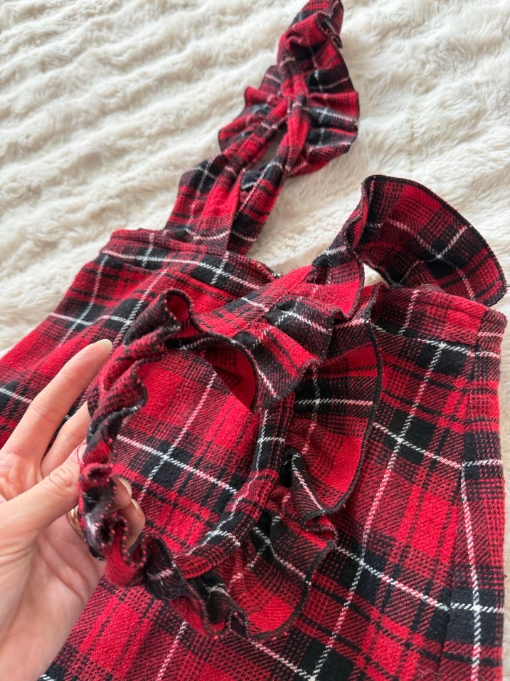 Ekoseli Desenli Salopet Etek - Görsel 5