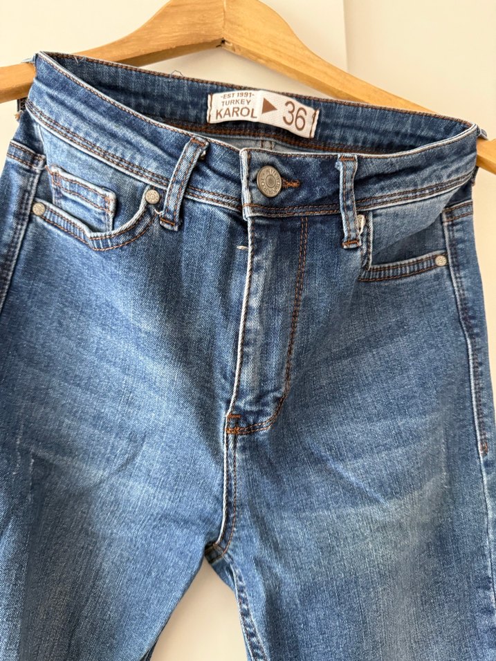 Slim fit esnek Jean - Görsel 3