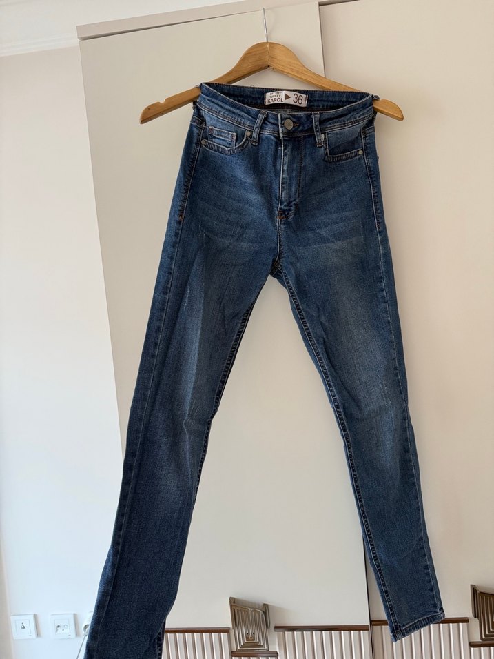 Slim fit esnek Jean - Görsel 5