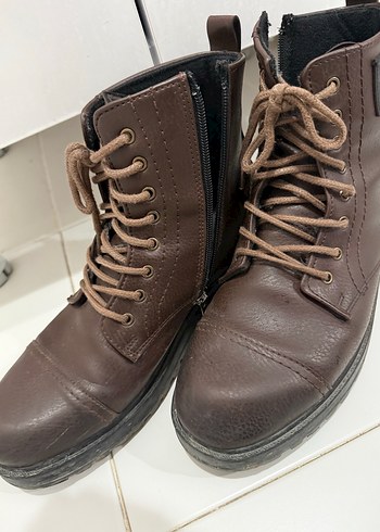 Kahverengi Deri Kadın Biker Bot - Görsel 5