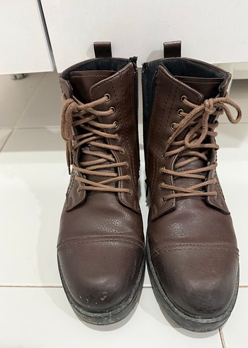 Kahverengi Deri Kadın Biker Bot - Görsel 6