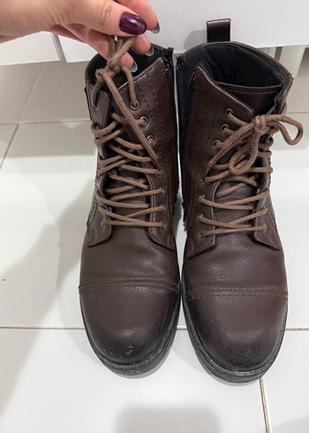 Kahverengi Deri Kadın Biker Bot - Görsel 3