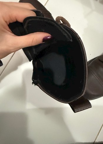 Kahverengi Deri Kadın Biker Bot - Görsel 8