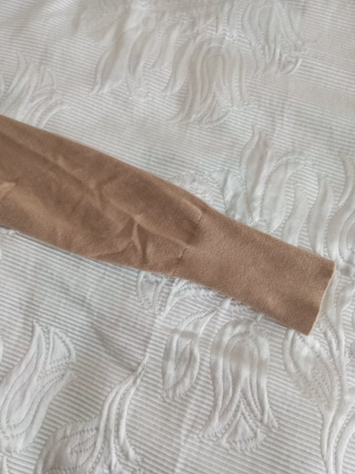 Bej V Yaka Kadın Pamuklu Kazak - Görsel 3