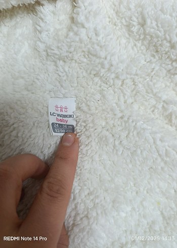 Kız Çocuk Kapüşonlu Örgü Beyaz Yelek - Görsel 3