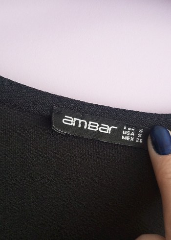 Siyah V Yakalı Pilili Uzun Kollu Bluz - Görsel 3