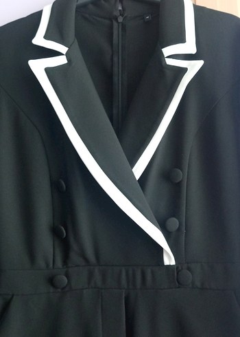 Siyah Uzun Kollu Kadın Tulum - Görsel 2