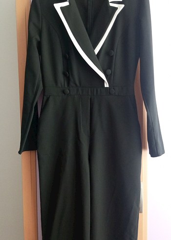 Siyah Uzun Kollu Kadın Tulum - Görsel 3