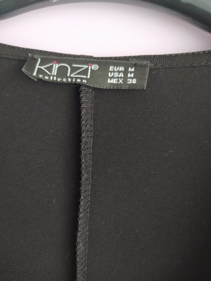 Kadın Siyah Uzun Drapeli V Yaka vatkalı Elbise - Görsel 3