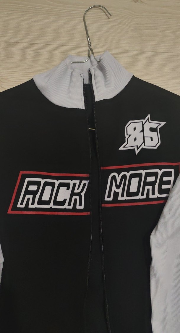 Rock Punk Siyah Gri Fermuarlı body - Görsel 2