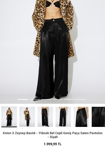 Siyah  Kadın Salaş saten Pantolon - Görsel 6
