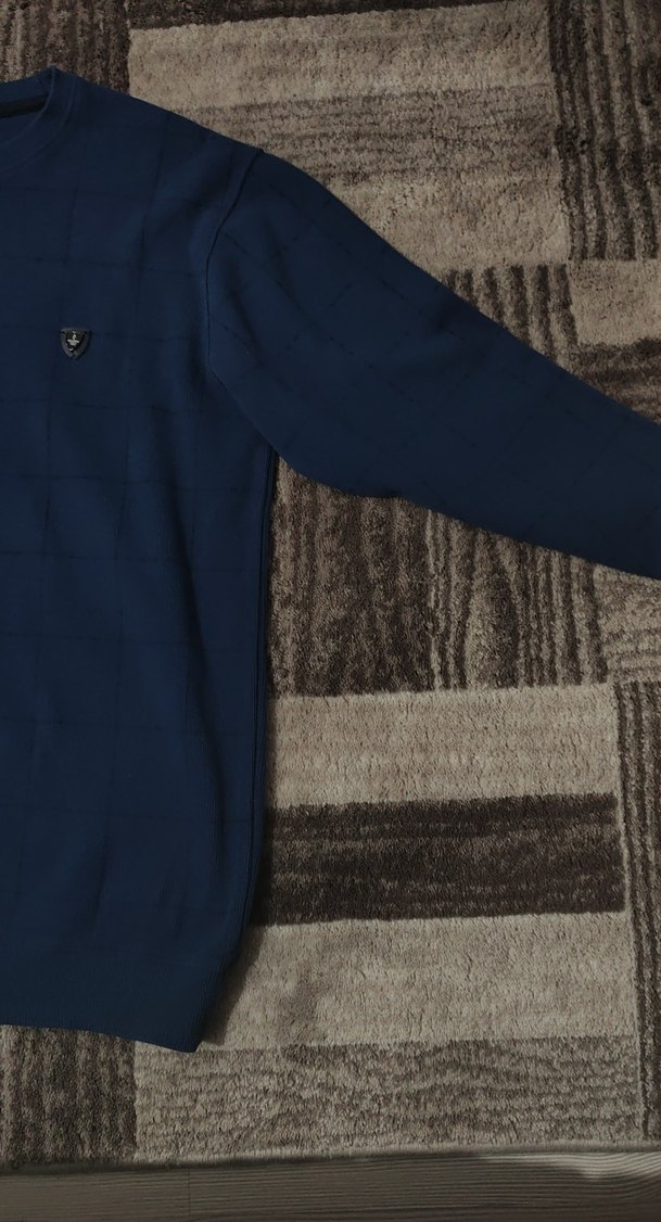 Lacivert Erkek Triko Yuvarlak Yaka Sweatshirt - Görsel 2