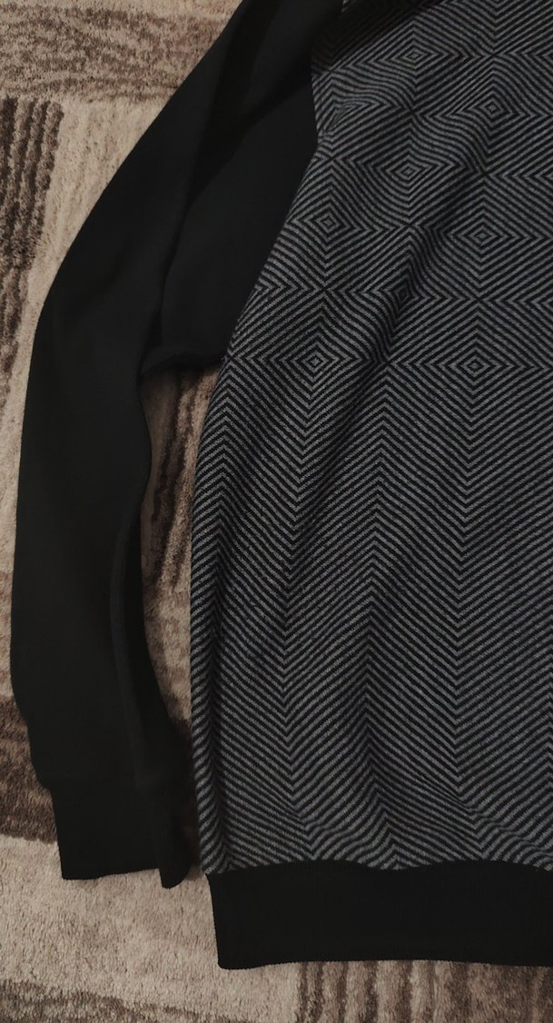 Gri Erkek Uzun Kollu Düğmeli Salaş Kazak - Görsel 4