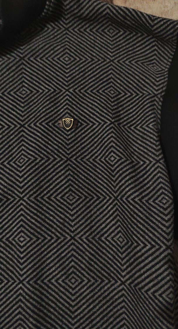 Gri Erkek Uzun Kollu Düğmeli Salaş Kazak - Görsel 3