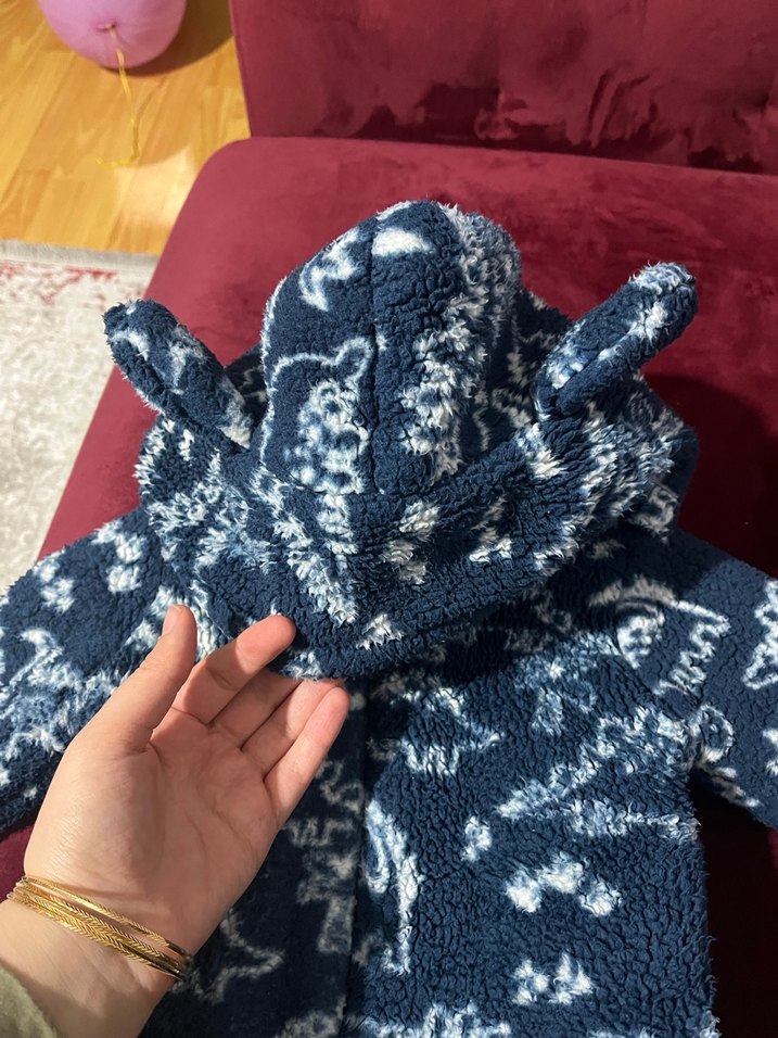 Kapüşonlu, Bağlama Desenli Erkek Çocuk Mont - Görsel 2