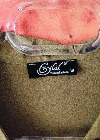 Kadın Haki Keten Uzun Kollu Tunik - Görsel 5