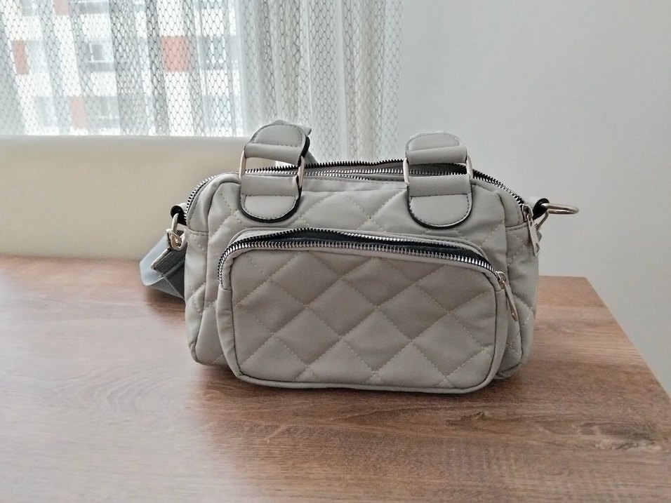 Gri Kadın Çapraz Askılı Günlük Çanta - Görsel 2