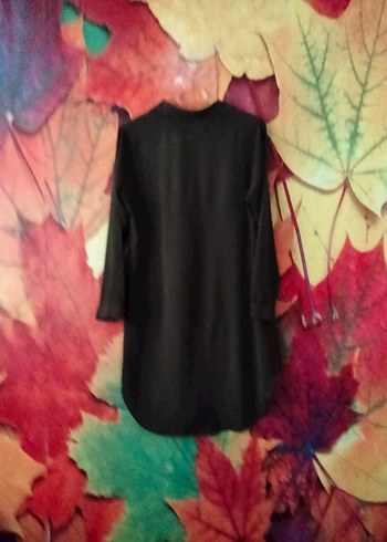 Koyu Yeşil Uzun Kollu Gömlek Tunik - Görsel 3