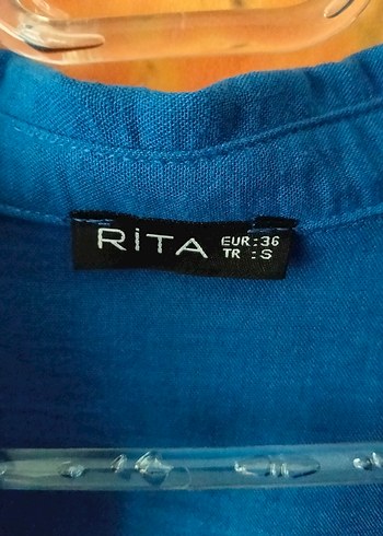 Uzun Kollu Mavi Kadın Tunik - Görsel 5