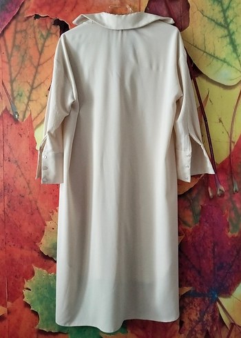 Uzun Kesim Beyaz Salaş Tunik - Görsel 3