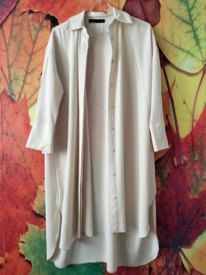 Uzun Kesim Beyaz Salaş Tunik - Görsel 2