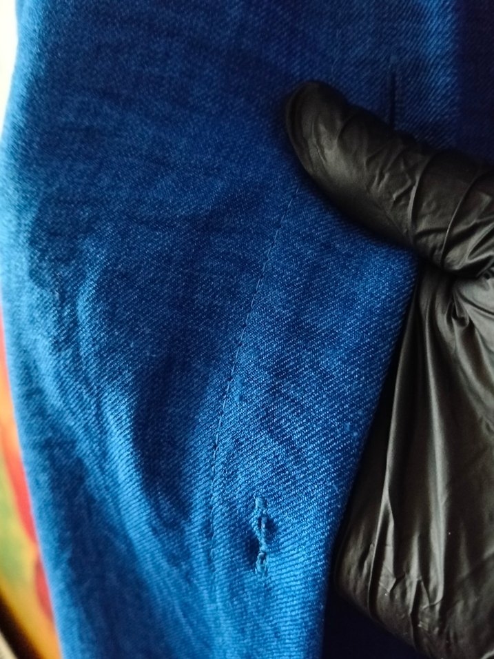 Düğmeli Mavi Uzun Keten Tunik - Görsel 5