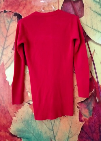 Uzun Kollu Pembe Düğmeli Hırka - Görsel 2