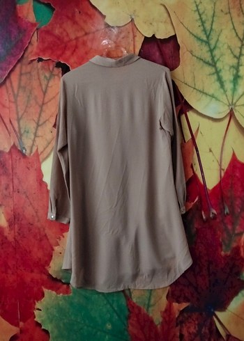 Uzun Kollu Bej Bohem Kadın Tunik - Görsel 3