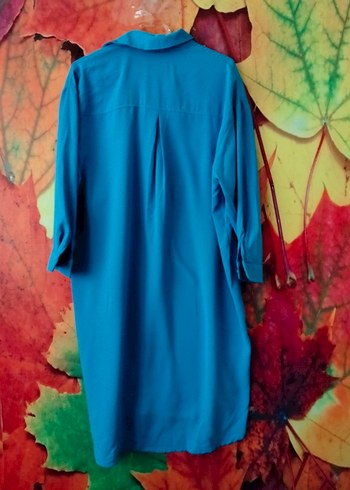 Uzun Turkuaz Kadın Tunik - Görsel 3