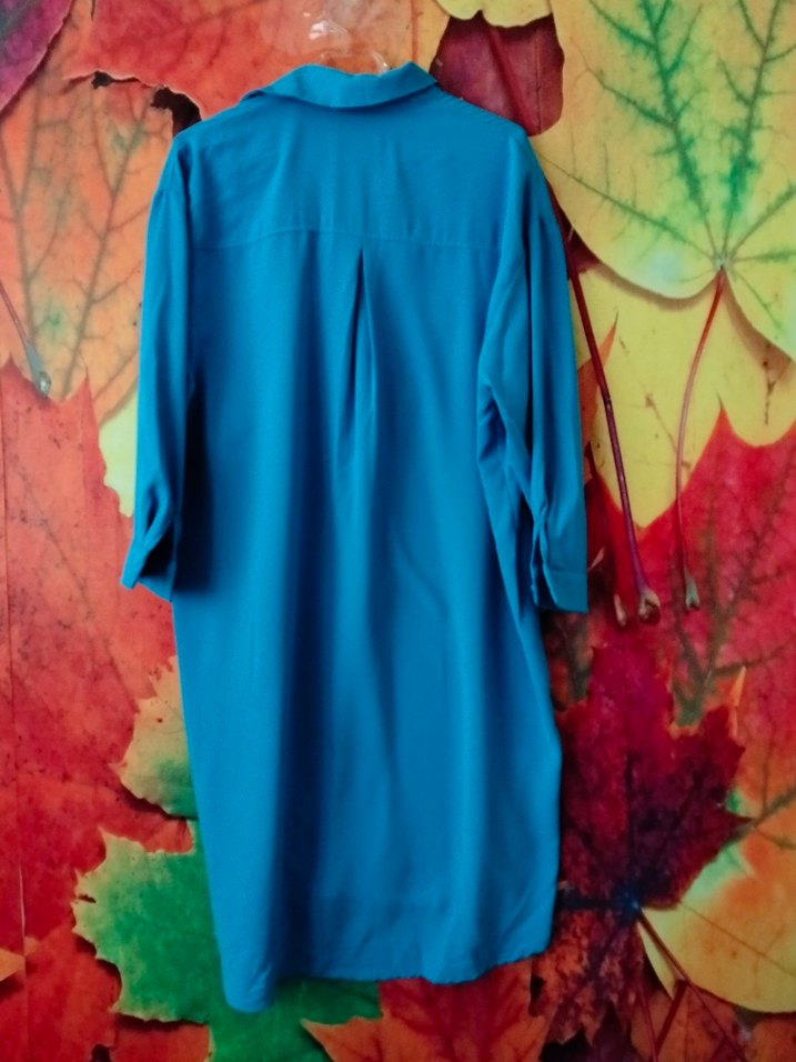 Uzun Turkuaz Kadın Tunik - Görsel 3