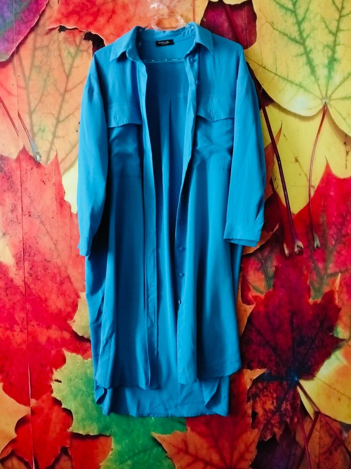 Uzun Turkuaz Kadın Tunik - Görsel 2