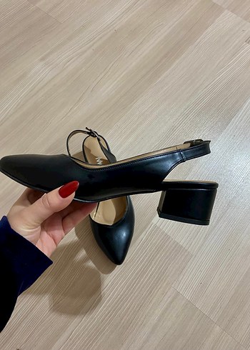 Siyah Stiletto Topuklu Kadın Ayakkabı - Görsel 3