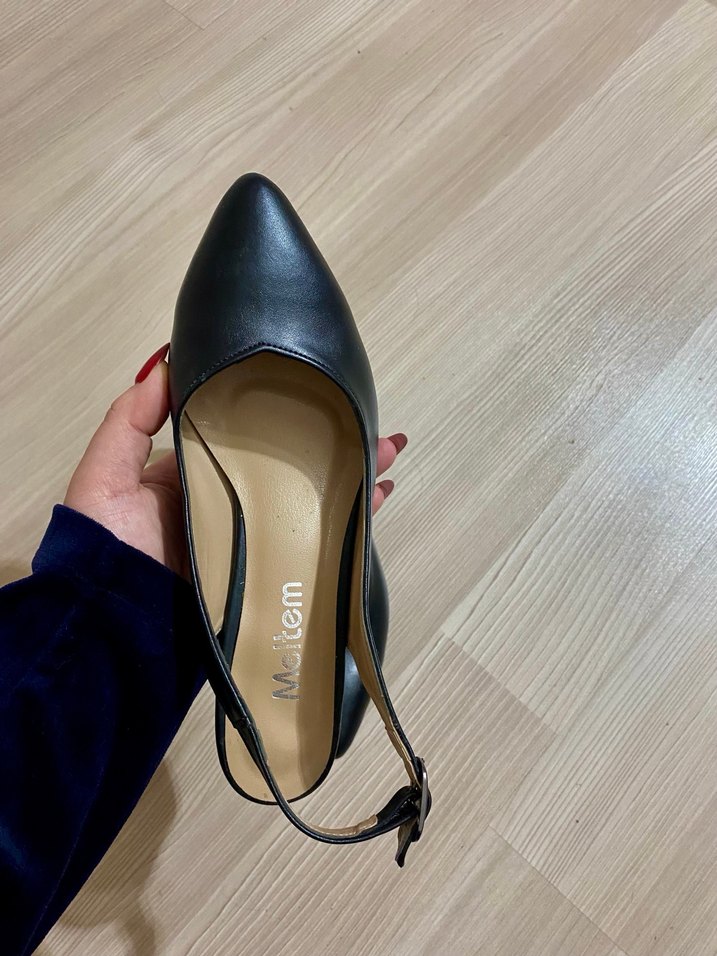 Siyah Stiletto Topuklu Kadın Ayakkabı - Görsel 2
