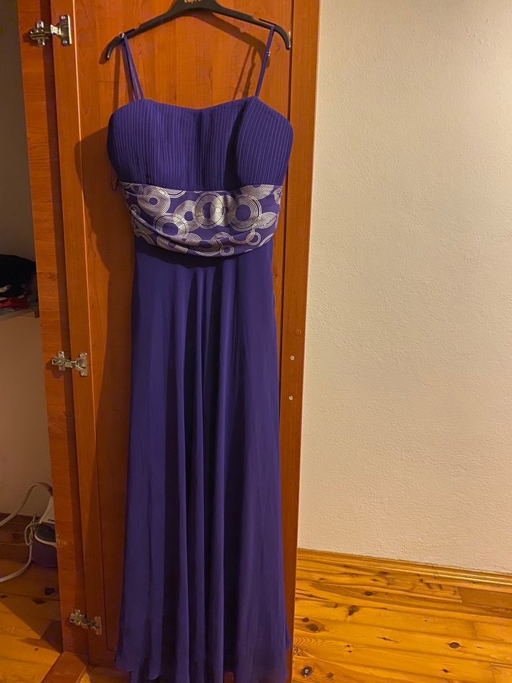 Mor Drapeli Uzun Abiye Elbise - Görsel 3