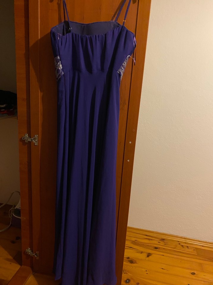 Mor Drapeli Uzun Abiye Elbise - Görsel 2