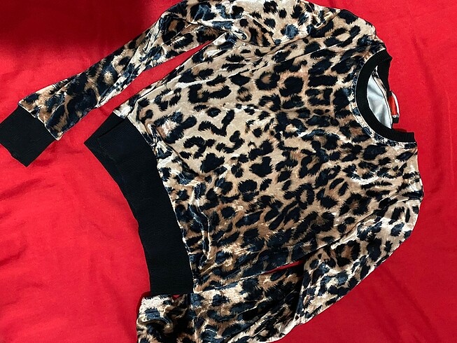 Leopar desenli bluz