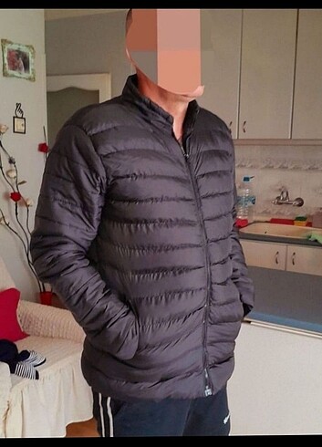 l Beden siyah Renk Yagmur gecirmez erkek sisme mont