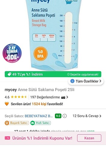 Anne SÜTÜ SAKLAMA POŞETİ 