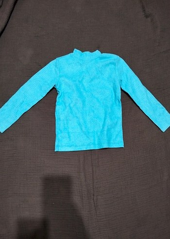 Erkek Çocuk Turkuaz BoğazlıDüğmeli Kazak - Görsel 2