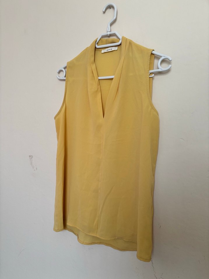 V Yaka Yazlık Ofis Bluz - Görsel 3